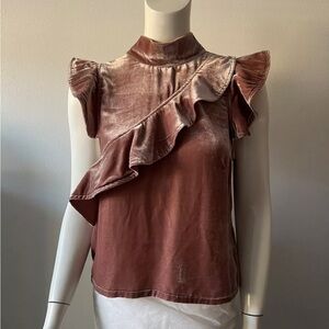 Mcquire pink velvet shirt sz xs